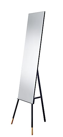 Adesso® Louise Rectangle Floor Mirror, 56-3/4" x 17", Matte Black