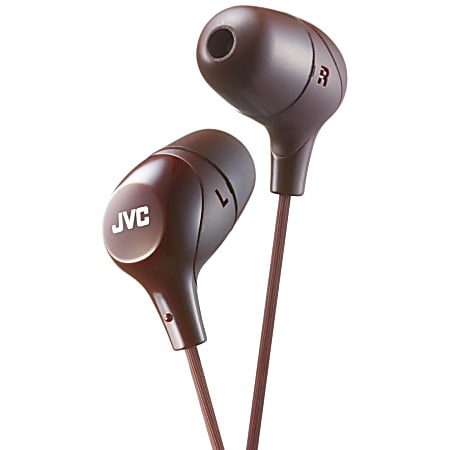 JVC Marshmallow HA-FX38T Earphone - Stereo - Brown - Wired - Gold Plated Connector - Earbud - Binaural - In-ear - 3.30 ft Cable