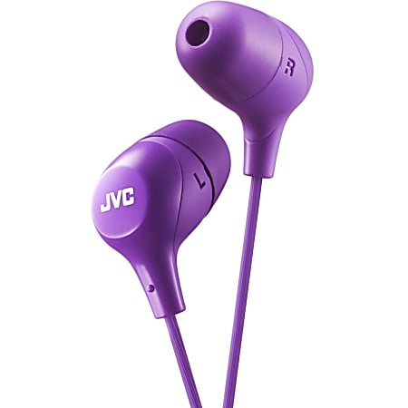 JVC Marshmallow HA-FX38V Earphone - Stereo - Violet - Wired - Gold Plated Connector - Earbud - Binaural - In-ear - 3.30 ft Cable