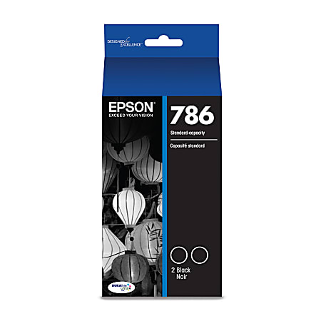 Epson® 786 DuraBrite® Ultra Black Ink Cartridges, Pack Of 2, T786120-D2
