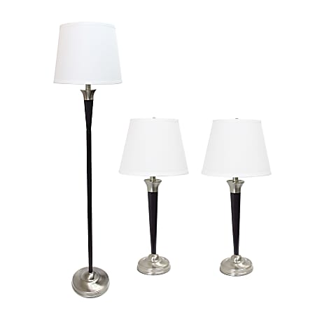 Elegant Designs Malbec 3-Piece Table And Floor Lamp Set