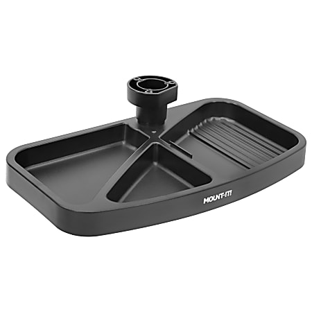 Mount-It MI-7292 Swivel Storage Tray, 3"H x 13"W x 7"D, Black