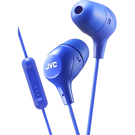 JVC Marshmallow HA-FX38MA Earset - Stereo - Wired - Earbud - Binaural - In-ear - 3.28 ft Cable - Blue