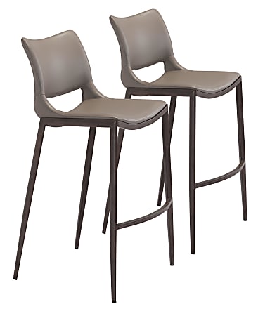Zuo Modern Ace Bar Chairs, Gray/Walnut, Set Of 2 Chairs