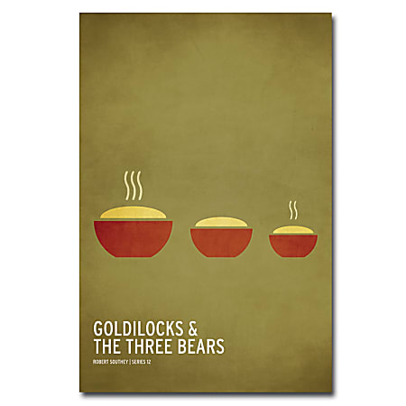 Trademark Global Goldilocks And The Three Bears Gallery-Wrapped Canvas Print By Christian Jackson, 16"H x 24"W