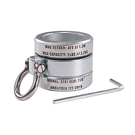 Ergodyne Squids 3791 Connecting Bar Lock Collar, 7/8", Silver