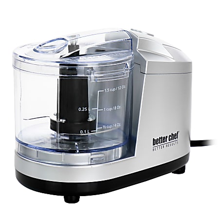 Better Chef 1.5-Cup Safety Lock Compact Chopper, Silver