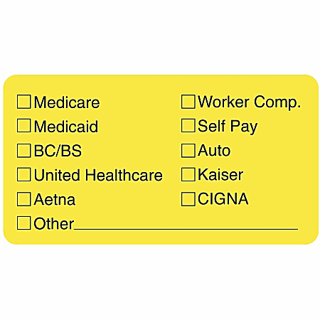 Tabbies® Permanent "Medical Office Insurance" Label Roll, TAB02940, Roll Of 250