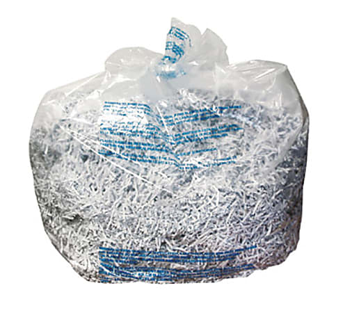 Swingline Shredder Bag, 42 gal, 18"H x 48"W x 24"D, 100/Box, Poly, Clear