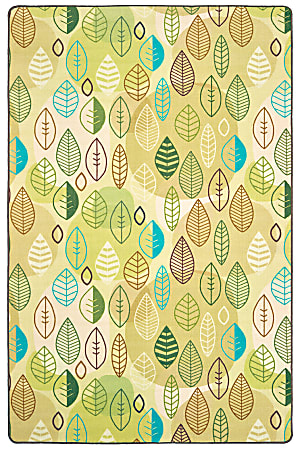 Carpets for Kids® Pixel Perfect Collection™ Peaceful Spaces Leaf Activity Rug, 8’x 12’, Tan