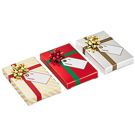 Hallmark 3-Pack Assortment Holiday Gift Card Holder Boxes (Metallic)
