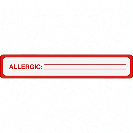 Tabbies ALLERGIC Allergy Message Labels - 5 1/2 Tabbies ALLERGIC Allergy Message Labels - 5 1/2
