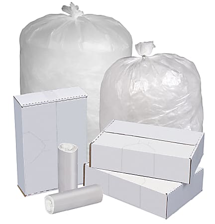 Highmark™ Linear Low Density Can Liners, 0.9-mil, 60 Gallons, 38" x 58", Clear, Case Of 100