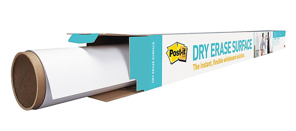 Post it® Non-Magnetic Dry-Erase Whiteboard Surface, 36" x 48", White