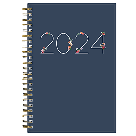 2024 Blue Sky™ Ashlyn Weekly/Monthly Planning Calendar, 5" x 8", Navy, January to December 2024, 143958