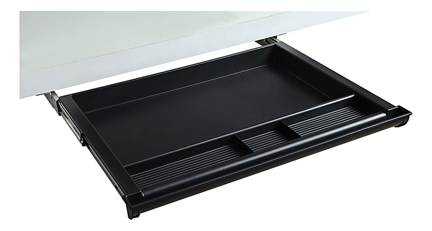 Lorell® Laminate Desk 4-compartment Drawer, Black