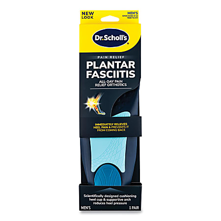 Dr. Scholl's® Plantar&nbsp;Fasciitis&nbsp;All Day Pain Relief Orthotics for Men, Men Size 8 to 13, Blue