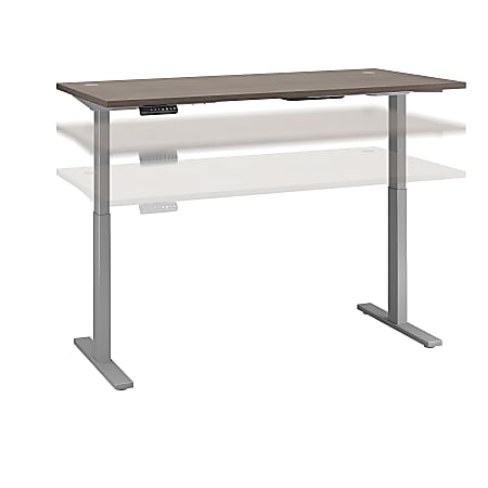 Bush Business Furniture Move 60 Series 72"W x 30"D Height Adjustable Standing Desk, Cocoa/Cool Gray Metallic, Standard Delivery