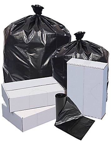 7 Gallon Black Regular Duty Trash Bags - 0.35 Mil