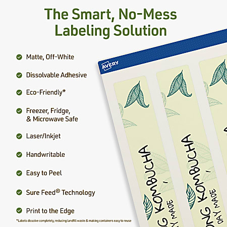 Avery Print to the Edge Dissolvable Labels With Sure Feed Technology ...