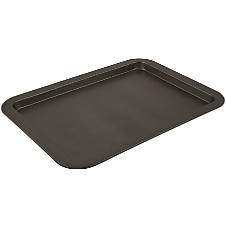 Range Kleen B01SC Non-Stick Small Cookie Sheet - Baking, Roasting, Toasting - Dishwasher Safe - Gray, Black - Carbon Steel, Silicone Body