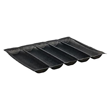 Winco 5 Loaf Silicone Bread Baking Pan Black - Office Depot