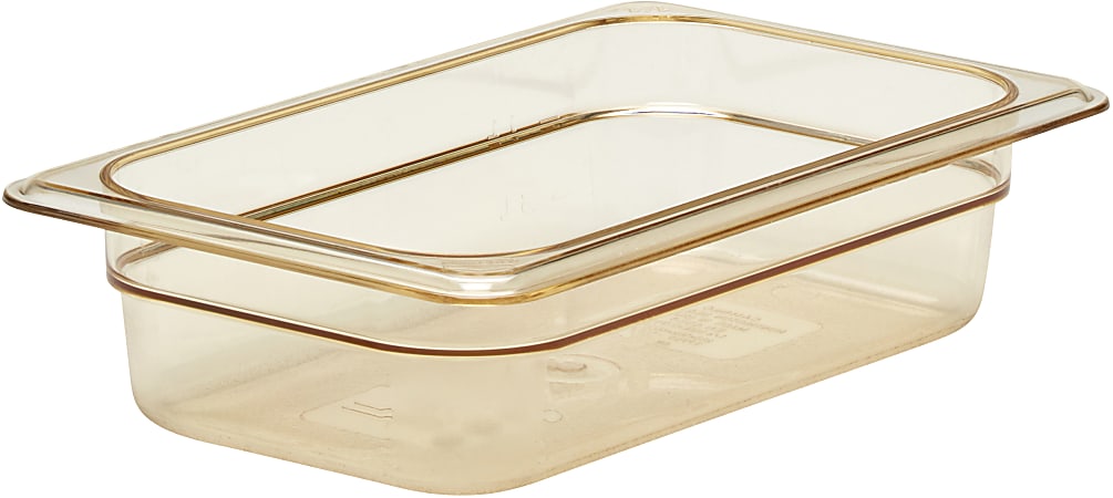 Cambro H-Pan High-Heat GN 1/4 Food Pans, Amber, Pack Of 6 Pans