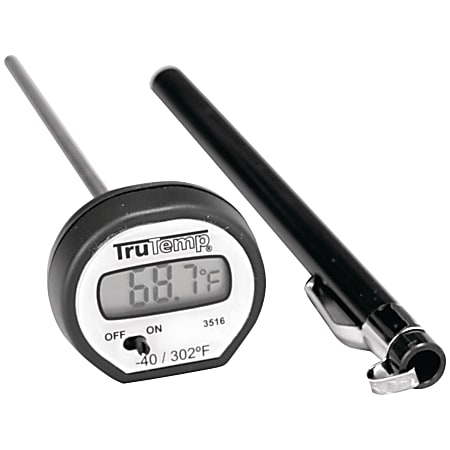 Escali Oven Safe Meat Thermometer 0 F 17.8 C to 220 F 104.4 C Easy to Read  Durable Dishwasher Safe Large Display Shatter Proof Pot Clip Temperature  Guide For Milk Beverage - Office Depot