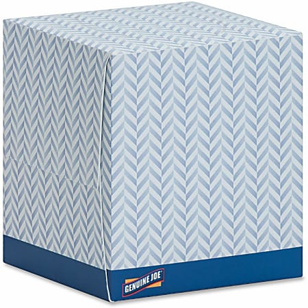 Genuine Joe Cube Box Facial Tissue - 2 Ply - Interfolded - White - 85 Per Box - 36 / Carton