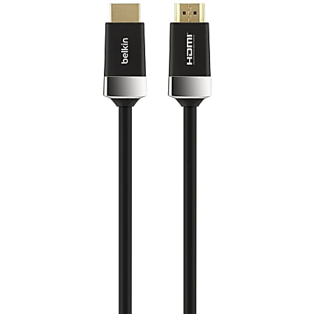 Belkin 6 foot High Speed HDMI - Ultra HD Cable 4k @60Hz HDMI 1.4 w/ Ethernet - 6.56 ft HDMI A/V Cable for Audio/Video Device - First End: HDMI 1.4 Digital Audio/Video - Male - Second End: HDMI 1.4 Digital Audio/Video - Male - Shielding - Black