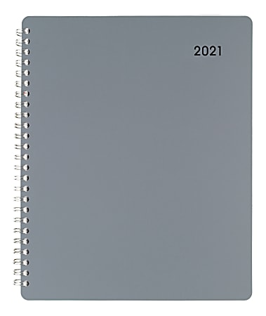 Office Depot® Brand Weekly/Monthly Appointment Book, 7" x 8-3/4", Gray, January 2021 To December 2021, OD710930