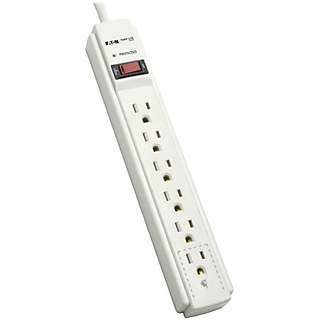 Tripp Lite Protect It! 6-Outlet Surge Protector 6 ft. Cord 790 Joules Diagnostic LED Light Gray Housing - TLP606