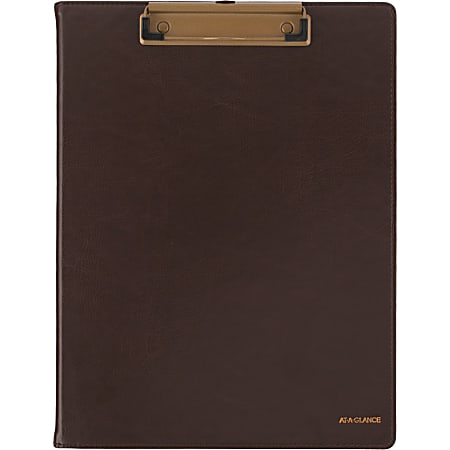 2025-2026 AT-A-GLANCE® Signature Collection Clipboard With Monthly Planner, 8" x 11", Brown, January To January, YP60009
