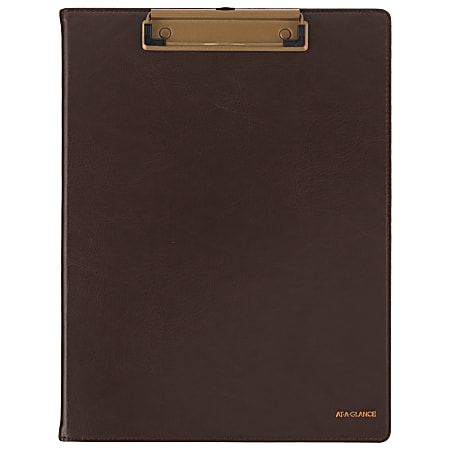 2025-2026 AT-A-GLANCE® Signature Collection Clipboard With Monthly Planner, 8" x 11", Brown, January To January, YP60009