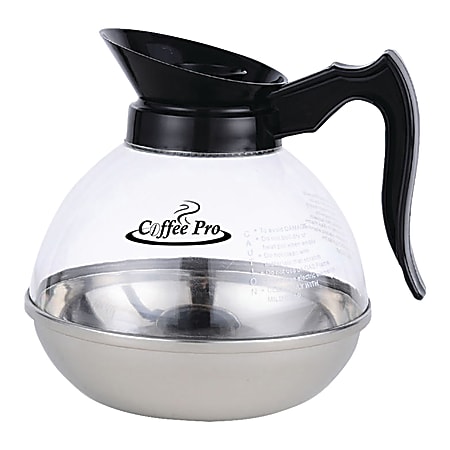 Bunn Easy Pour Coffee Pot - 12 Cup - Plastic with Stainless Bottom, Black  Handle, Each