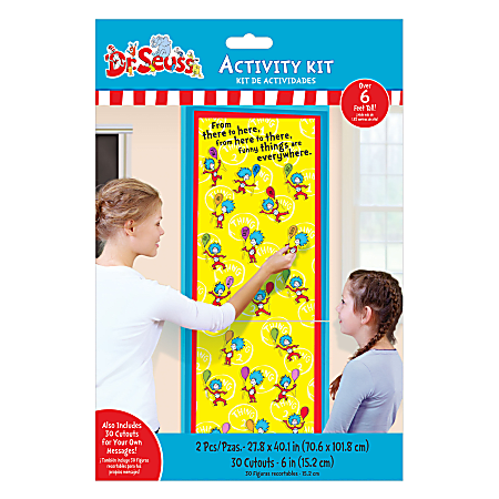 Amscan Dr. Seuss Activity Sheet Kits, 28" x 40", Multicolor, 32 Pieces Per Kit, Set Of 3 Kits