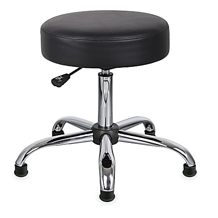 Boss Office Products Adjustable Antimicrobial Drafting Stool With Glides, Black
