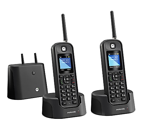 Motorola® O2 Series Long-Range Cordless Telephone With Digital Answering Machine, 2 Handsets, MOTO-O212