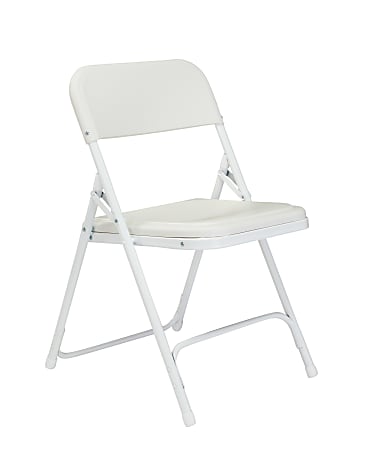 National Public Seating 800 Series Plastic Folding Chairs, Bright White, Set Of 52 Chairs