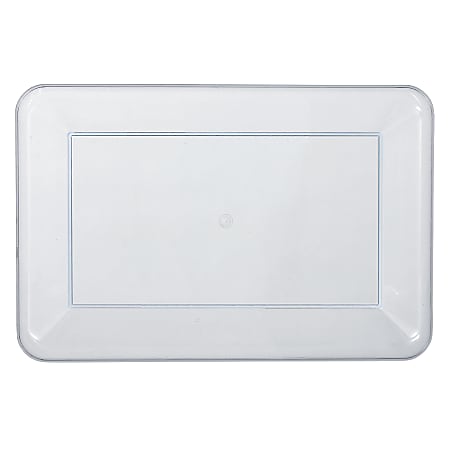 Amscan Plastic Rectangular Trays, 11" x 18", Clear, Pack Of 4 Trays