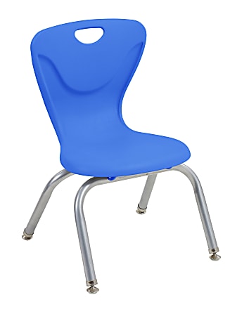 ECR4Kids Contour Stacking Chairs, 23 13/16"H, Blue/Silver, Set Of 4
