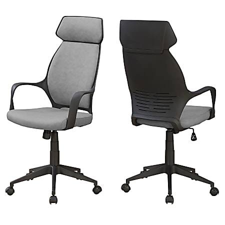 Monarch Specialties High-Back Office Chair, Gray/Black