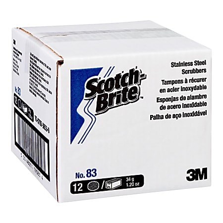 3M 84CC Scotch-Brite™ 50g Stainless Steel Scrubber - 12/Pack