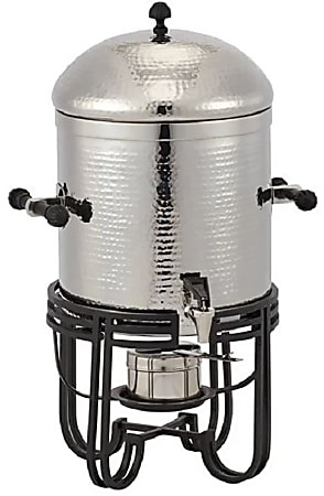 American Metalcraft Round Hammered Stainless-Steel Manual Coffee Chafer Urn, 52 Cups, Silver