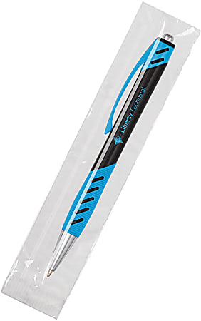 Custom Promotional Market Cello-Wrapped Pen, Medium Point, Black Ink