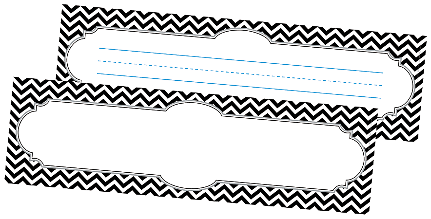 Barker Creek Single-Sided Desk Tags/Bulletin Board Signs, 12" x 3 1/2", Black Tie, Pre-K To Grade 6, Pack Of 36