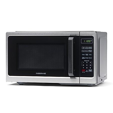 Farberware Classic 0.9 Cu Ft 900-Watt Microwave, Stainless Steel/Black, FM09SS