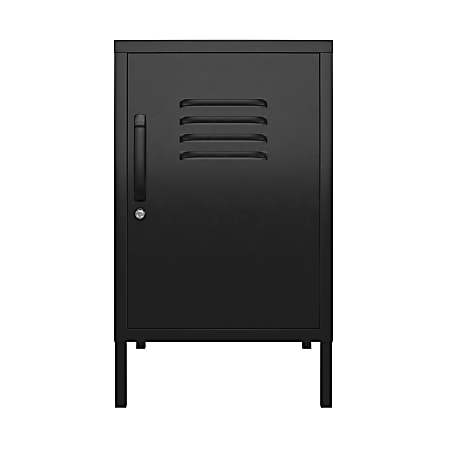 Ameriwood™ Home Mission District Metal Locker End Table, 27-3/16"H x 15"W x 15-3/4"D, Black