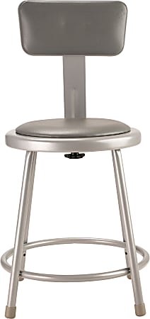 National Public Seating Vinyl Padded Stool With Back 18 H Gray - Office ...