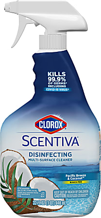 Clorox® Scentiva™ Multi-Surface Cleaner Spray, Pacific Breeze/Coconut Scent, 32 Oz Bottle